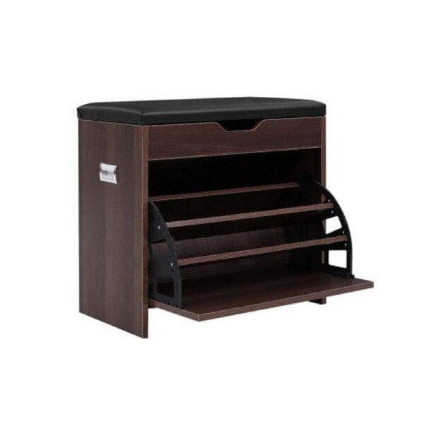 Shoe Cabinet Bench Shoes Organiser Storage Rack Wooden Cupboard 15 Pairs