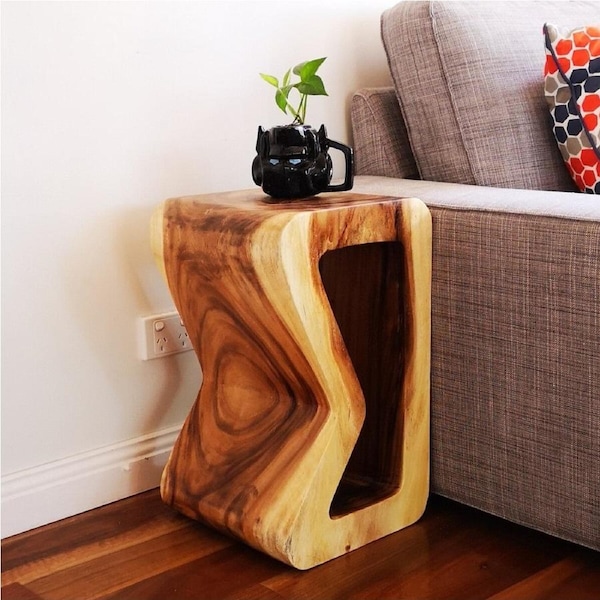 Side table, coffee table or entrance corner table-hand crafted from solid wood