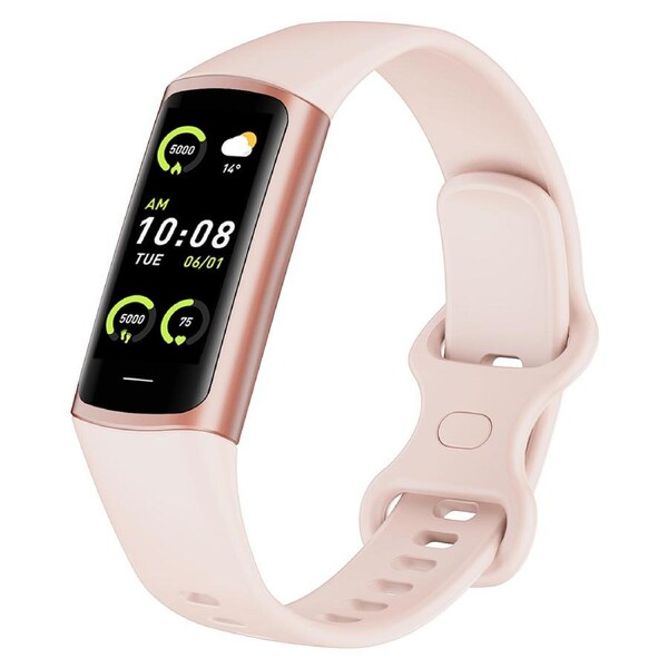 TODO Fitness Tracker Smart Watch BT 5.0 Body Thermometer Temperature BPM Monitor - Pink