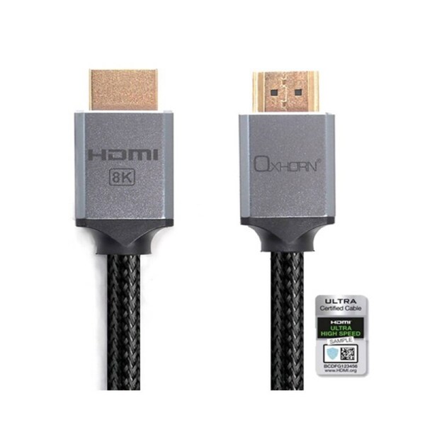 Oxhorn HDMI2.1a 8K@60Hz 3D Ultra Certified Ethernet Aluminum Header Cable 1m