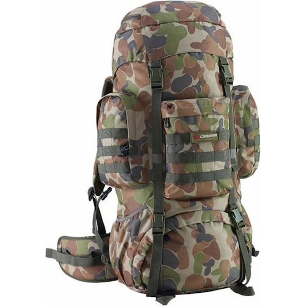 Caribee Platoon 70L Auscam Camo Hiking Rucksack