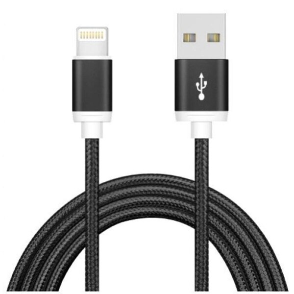 Astrotek 1m USB Lightning Data Sync Charger Black Cable for iPhone 7S 7 Plus 6S 6 Plus 5 5S iPad Air Mini iPod