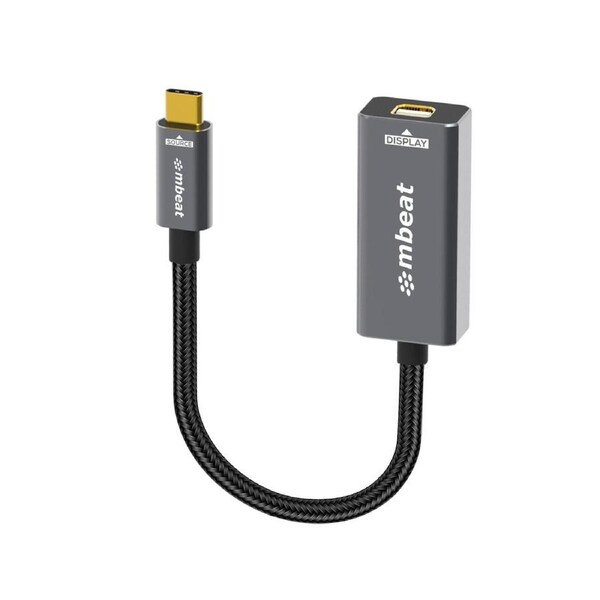 mbeat Tough Link USB-C to Mini DisplayPort Adapter Host Interface: USB-C 3.2 Gen 2 Up to 4K@60Hz (3840 2160)