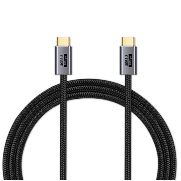 Pisen Braided USB-C to USB-C (3.2 Gen2) Cable (1M) - Black, 5A/100W PD, 20Gbps Data Transfer Speed,8K@60Hz Video,Best for Laptop & other USB-C devices