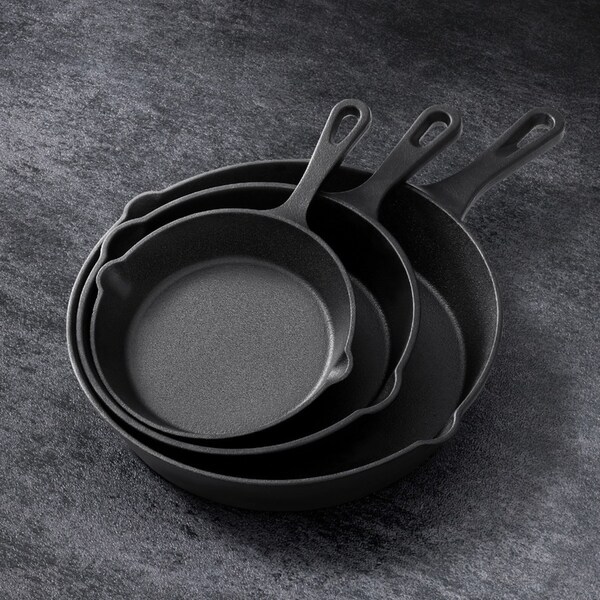 5-Star Chef Fry Pan Set 3PCS Frying Cast Iron