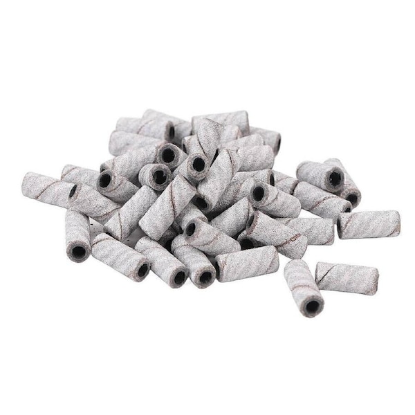 Mini Sanding Band Paper 3mm Nail Drill Mandrel - White Color #80 Grit (100pcs)