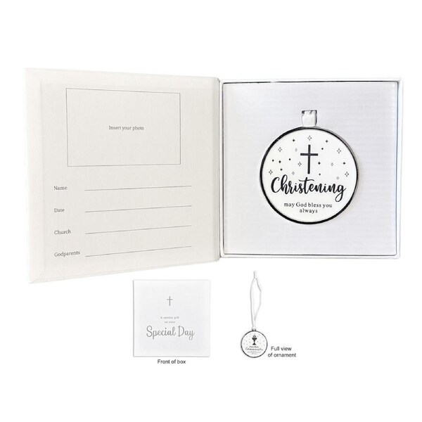 Christening Ornament with Record in Gift Box