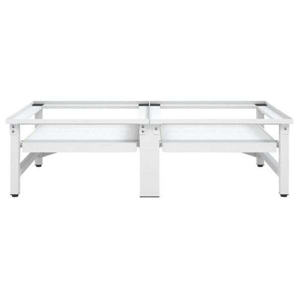 Washing Machine Pedestal Stand with Pull-out Shelf White Steel Laundry Dryer