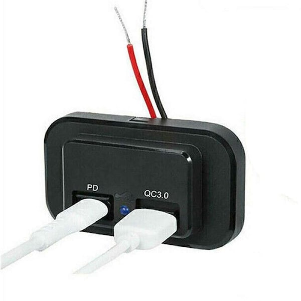 OZNALA Car Dual USB 12V-24V Charger Quick Charge PD QC 3.0 Socket Power Outlet Type C Waterproof