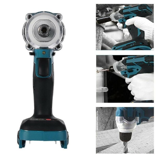 1/2" Cordless Impact Wrench Driver Brushless Rattle Gun With 1 battery