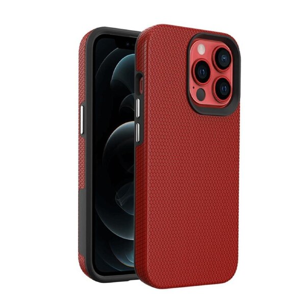 iPhone 14 Pro Max Rugged Shockproof Case Cover - Best Quality, Flexible & Strong, Lightweight, Heavy-Duty Protection, Durable - Red