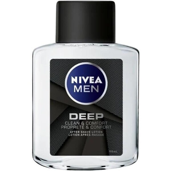 NIVEA MEN Deep After Shave Splash (100ml), Anti-Bacterial After Shave for Men, Aftershave Lotion for Clean Comfort with a Masculine Scent, Anti-Bacterial After Shave Lotion, Fast Absorbing After Shave