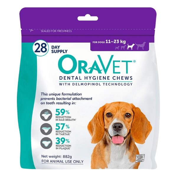 ORAVET Daily Dental Hygiene Chews For Medium Dogs 11KG-23KG (28pcs)