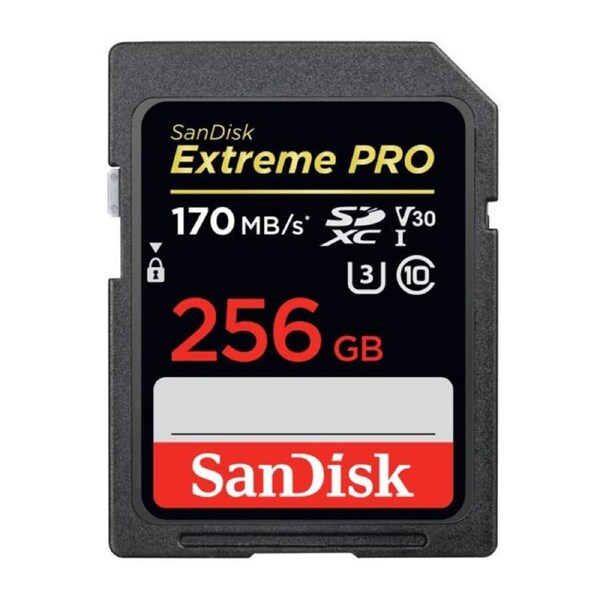 SanDisk 256GB Extreme PRO Memory Card 170MB/s Full HD & 4K UHD Class 30 Speed Shock Proof Temperature Proof Water Proof (LS> SDSDXXD-256G-GN4IN)