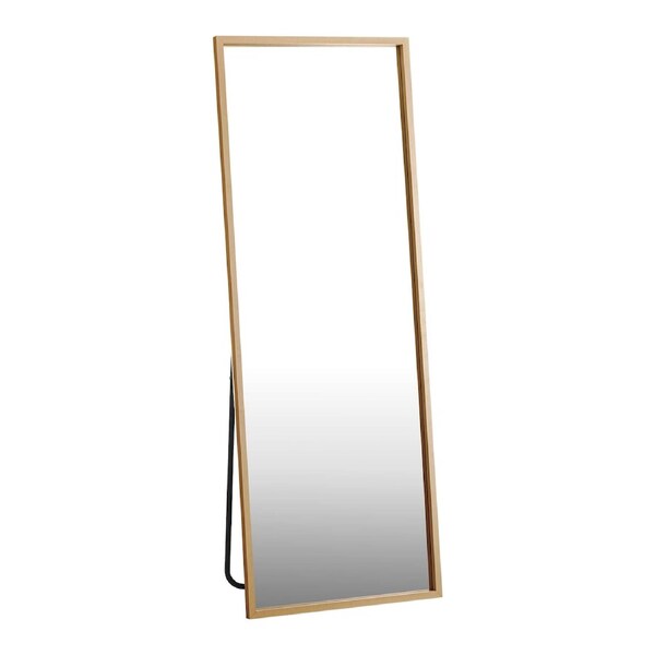 Oikiture Wood Full Length Mirror Rectangle Floor Mirrors Free Standing 166x60cm