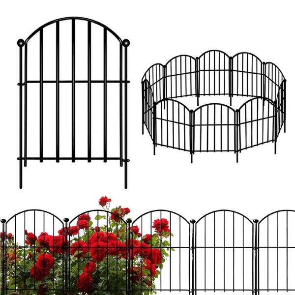 SpringUp 10packs Decorative Garden Fence Rustproof Metal Wire Border Animal Barrier Flower Edging 330x63CM