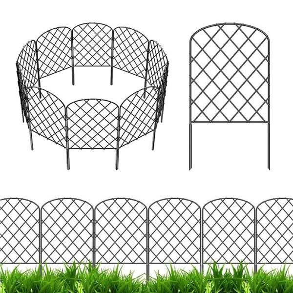 SpringUp 10packs Decorative Garden Fence Rustproof Metal Wire Border Animal Barrier Flower Edging 300x61CM