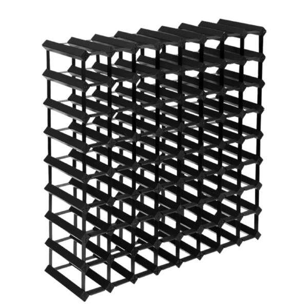 72 Bottle Timber Wine Rack Wooden Storage Wall Racks Holders Cellar Black