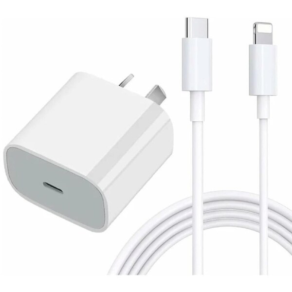 iPhone Fast Charger 20W Type-C PD Wall Charger with 2m/6FT Cable Compatible with iPhone 14/13/12/11 Pro XS Max iPad AirPods