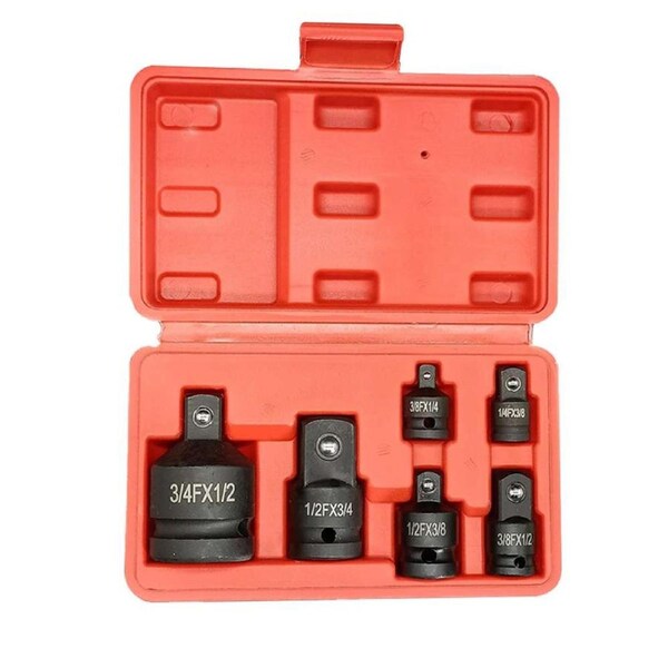 OZNALA 6PCS 3/4-1/4" Impact Socket Adaptor Set Ratchet Drive Reducer Convertor Increaser