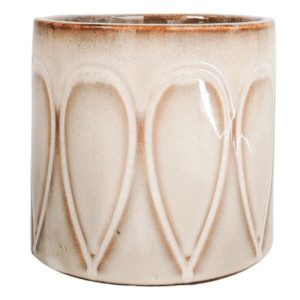 Urban Products Retro Swirl Pattern Home Garden Decor Planter Cream 14cm