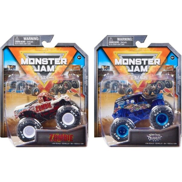 2x Spin Master Monster Jam 1:64 Diecast Trucks w/Accessory Kids Toy Assorted 3+