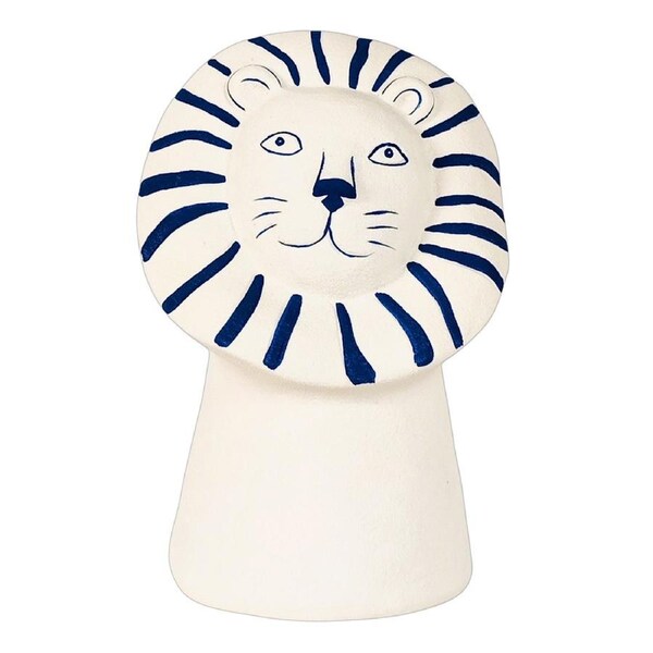 Urban Products Santorini Lion Head Decorative Flower Vase Home Decor White 17cm