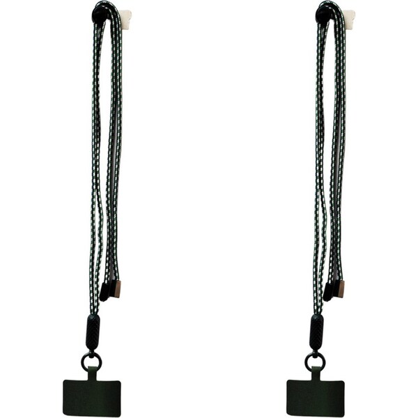 2x Urban Products Nylon Pop Two Tone Universal Phone Cord Sling Adjustable Green