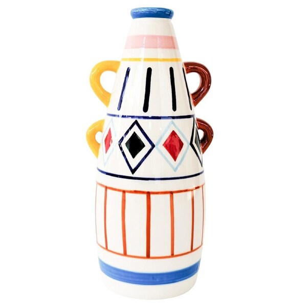 Urban Products Harlequin Squat Home Decor Decorative Flower Vase Colourful 27cm