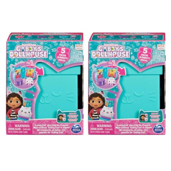 2x 5pc Spin Master Gabby's Dollhouse Clip On Playset Figures Kids Toy Assort 3+
