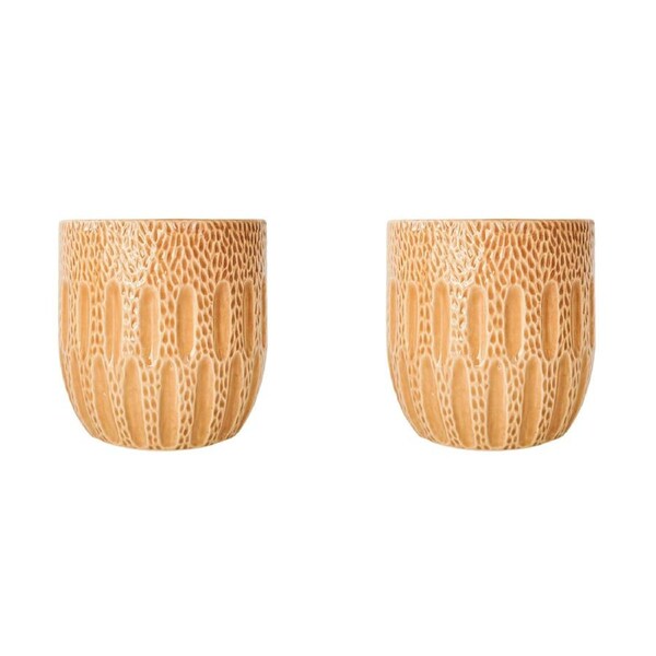 2x Urban Products The Dash Pot Planter Garden Decor Planting Box Mustard 11cm