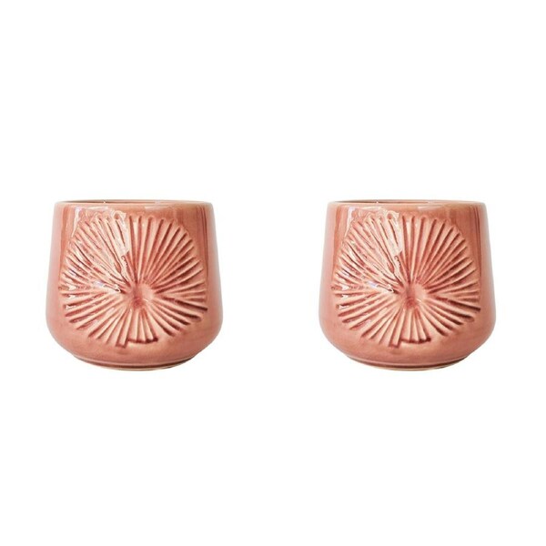 2x Urban Products Burst Pot Planter Home Garden Decor Planting Box Salmon 13cm