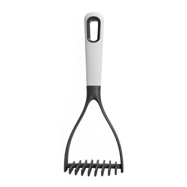 eKu Upcycle Soft Grip Kitchen Potato/Vegetable Masher Press - Caviar Black