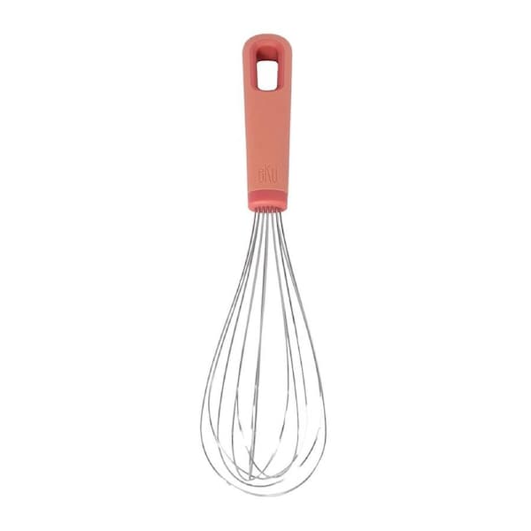 eKu Upcycle Soft Grip Kitchen Balloon Stainless Steel Whisk - Salmon Pink