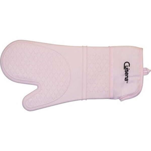 Cuisena Silicone & Fabric Kitchen Heat Resistant Oven Glove Mitt - Pale Pink