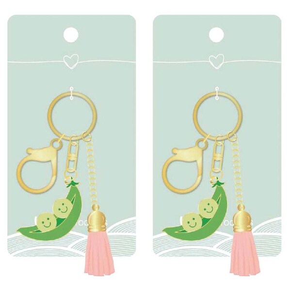 2x Urban Products Peas In A Pod Decorative Keyring/Keychain Accessory Green 12cm