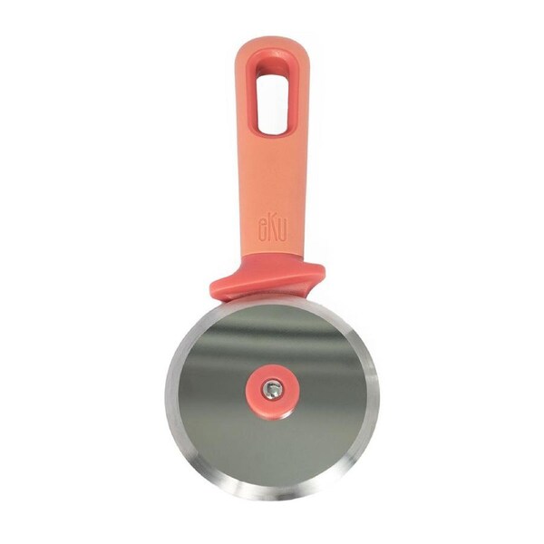 eKu Upcycle Soft Grip Kitchen Stainless Steel Pizza Wheel Slicer - Salmon Pink