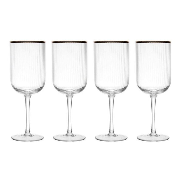 4pc Mikasa Sorrento Crystal White Wine Glass Set 400ml