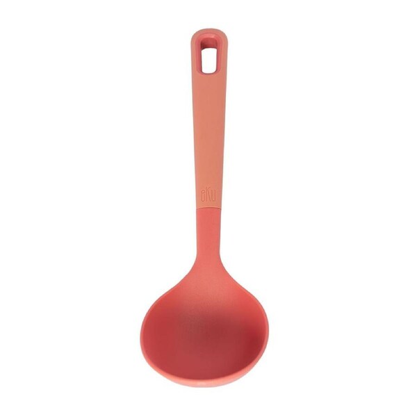 eKu Upcycle Soft Grip Kitchen Round Ladle Cooking Spoon/Scoop - Salmon Pink