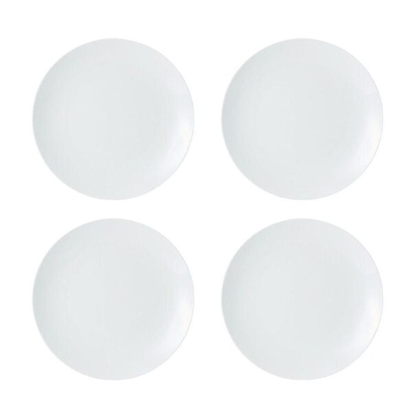 4pc Mikasa Chalk Kitchen Porcelain Dinner Plate Set 27cm White