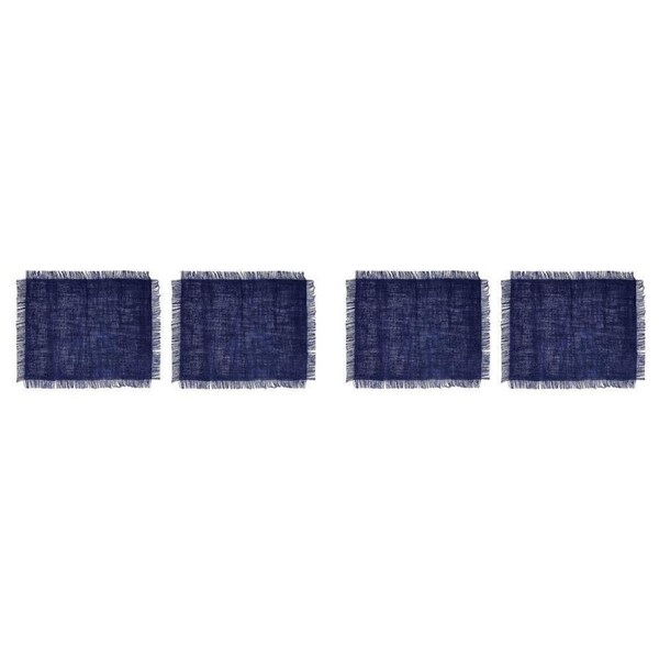 4pc Mikasa Rectangular 45 x 35cm Jute Dining Table Placemats Navy