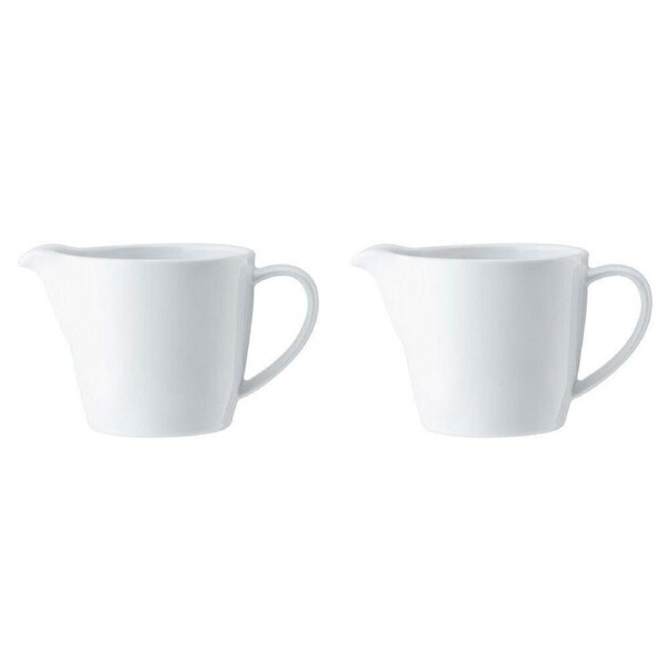 2x Mikasa Chalk Kitchen Tableware Dining Porcelain Milk Jug, 270ml, White