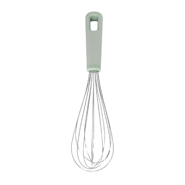 eKu Upcycle Soft Grip Kitchen Balloon Stainless Steel Whisk - Avocado Green