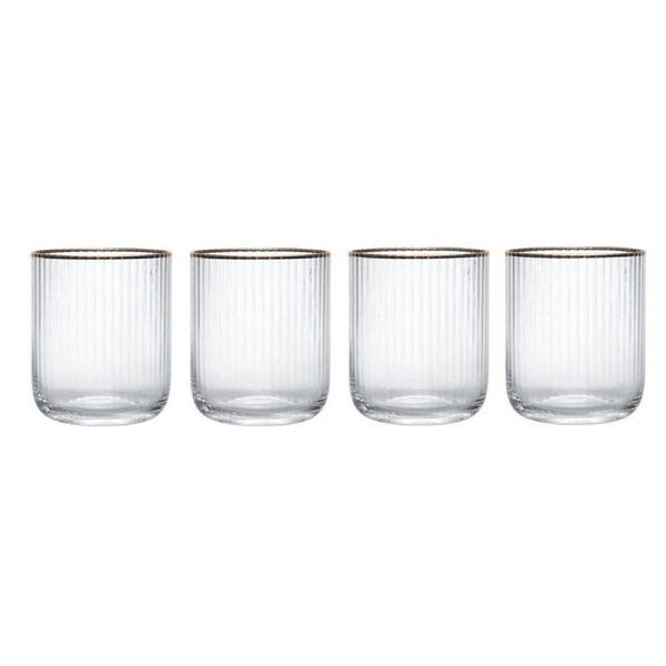 4pc Mikasa Sorrento Crystal Tumbler Drinking Glass Set 400ml