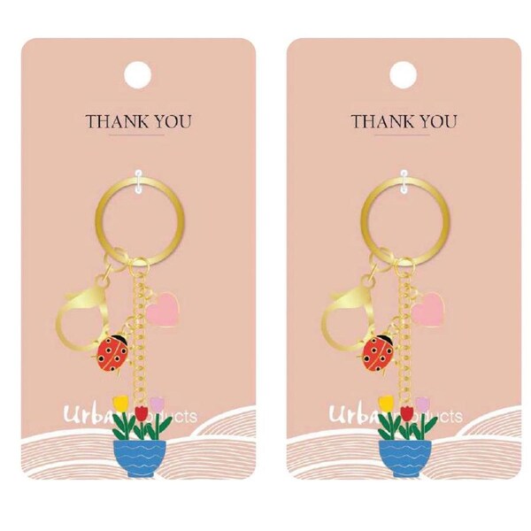 2x Urban Products Thank You Decorative Keyring/Keychain Accessory Colourful 12cm