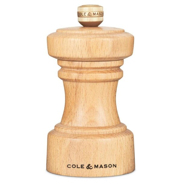 Cole & Mason Hoxton Natural Beech Wood Kitchen Pepper Mill Grinder 104mm