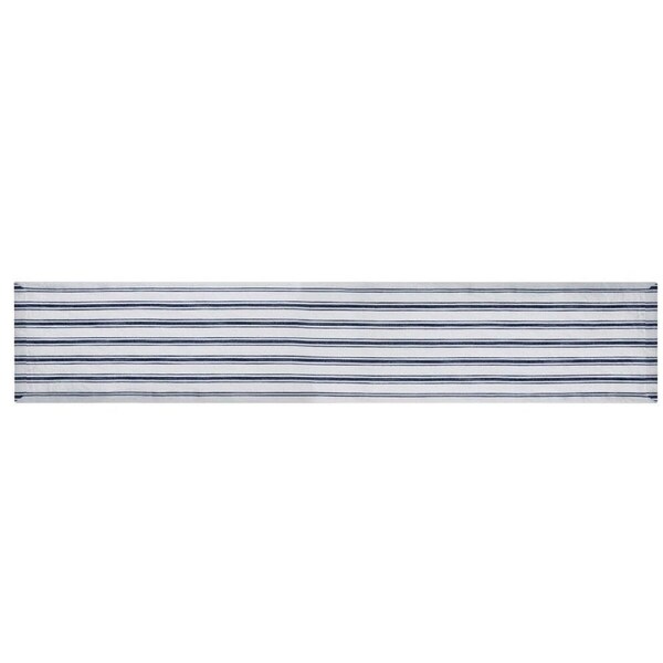Mikasa Navy Stripe Cotton / Linen-Blend Dining Table Runner, 230 x 34cm