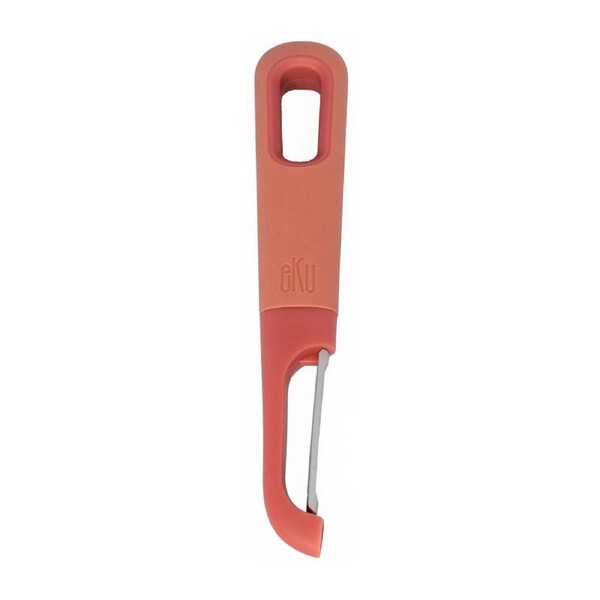 eKu Upcycle Soft Grip Kitchen Swivel Vegetable Peeler w/ Cover - Salmon Pink