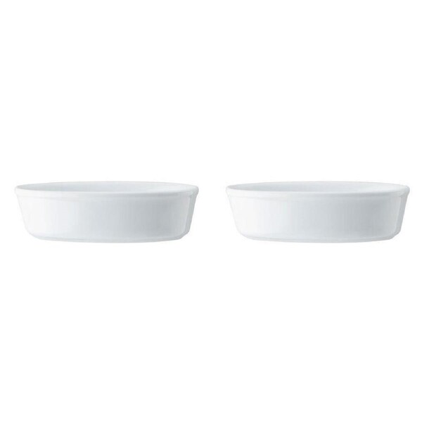 2x Mikasa Chalk Kitchen Tableware Dining Porcelain Oval Pie Dish, 18cm, White