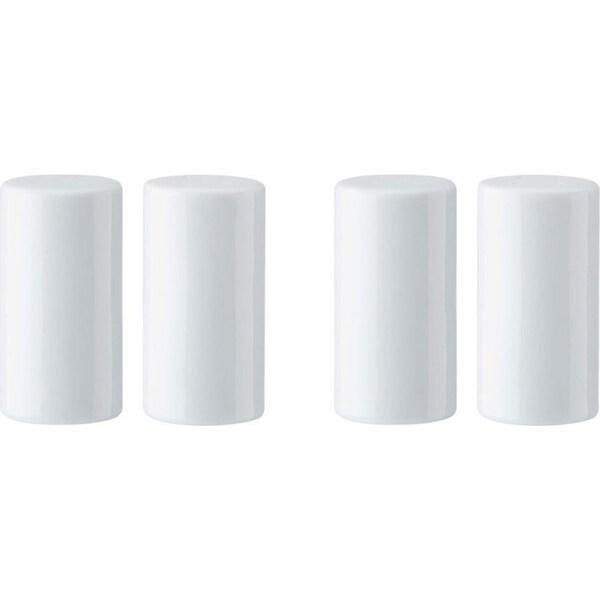 2x Mikasa Chalk Tableware Dining Porcelain Salt and Pepper Shakers, 8cm, White